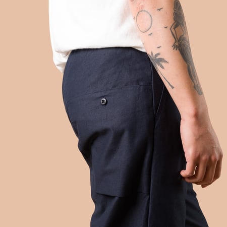 Back Nep Umps Pants Dark Navy