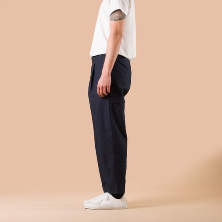 Back Nep Umps Pants Dark Navy