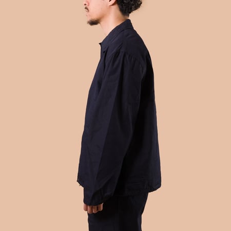 F2462 Nylon Coach Jacket Indigo