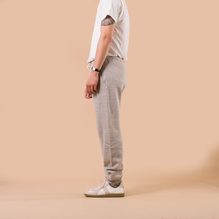 Image-Flâneurs_DUBBLE WORKS / Loopwheel Sweat Pants Heather Grey profil