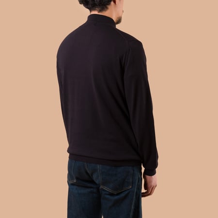 Image flâneurs pull MOONCASTLE Ice Cotton Long Poloneck Black de dos