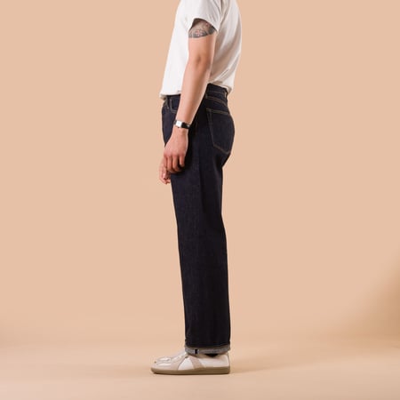 image flâneurs PURE BLUE JAPAN / XX-002 Piped Straight 14oz Selvedge Denim de profil