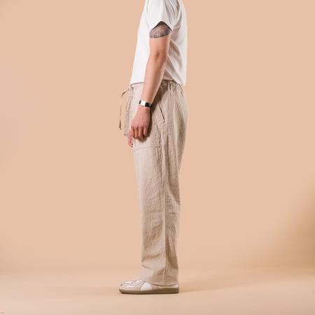 image flâneurs SEUVAS / L/C Relaxed Pants Natural de profil
