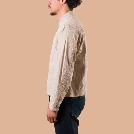 image flâneurs SEUVAS / L/C Trucker Jacket Natural de profil