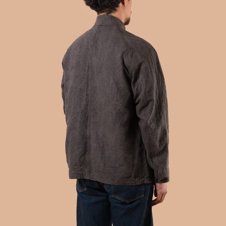 image flâneurs SEUVAS / Washi Raglan Coverall Jacket Dark Charcoal de dos