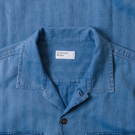 Attendant Shirt Washed Indigo Recycled Herringbone