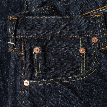 détail coin pocket flâneurs jeans FOB Factory F143 14oz Classic Straight Selvedge Denim (3)