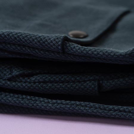 détail flaneurs JACKMAN Sashiko Umps Pants Iron Navy (5)