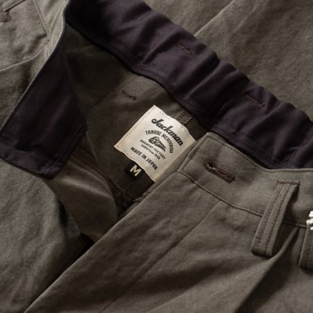 Canvas Trousers Dark Moss Gray