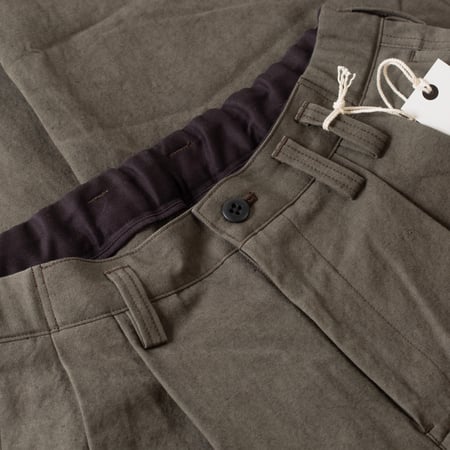 Canvas Trousers Dark Moss Gray