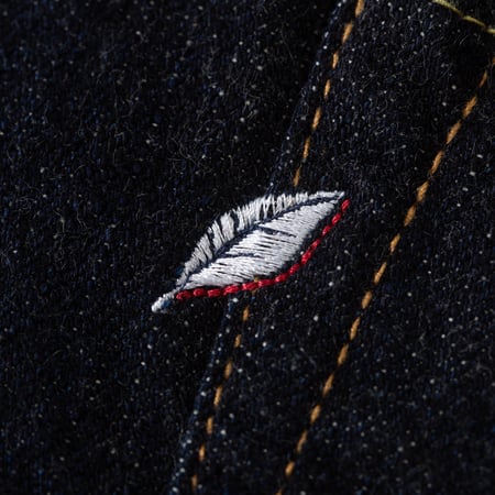 détail embrodery flaneurs Pure Blue Japan XX-002 jeans 14oz Selvedge Denim Piped Straight (3)