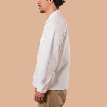 F3514 Open Collar Shirt White