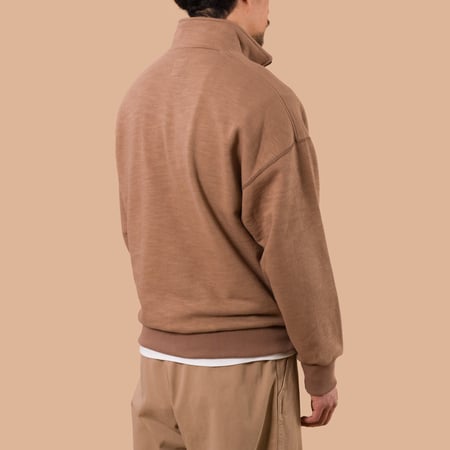 image flaneurs JACKMAN  GG Sweat Half-Zip chocolate de dos