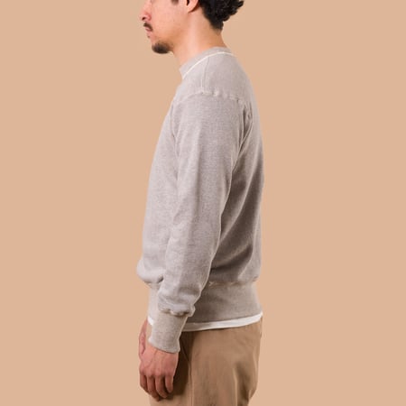image flaneurs WAREHOUSE & CO.  Lot. 401 Plain Crew Neck Sweashirt heather grey de profil