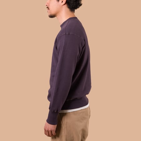 image flaneurs WAREHOUSE & CO.  Lot. 401 Plain Crew Neck Sweashirt dark navy de profil