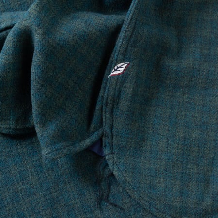 chemise PURE BLUE JAPAN  Cotton Tweed Check Indigo Over Dye Shirt (4)