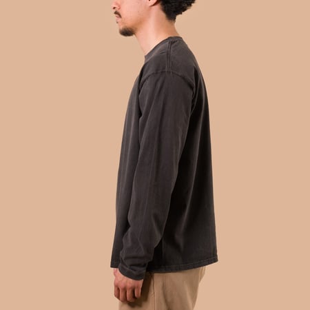 Image-Flâneurs_GOOD ON / L/S Crew Tee p-black de profil