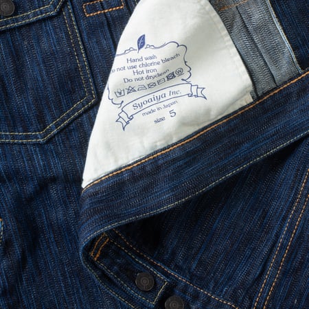 Pure Ble Japan flaneurs stamp Waterfall Type II 14.5oz Selvedge Denim Jacket Dark Indigo (9)