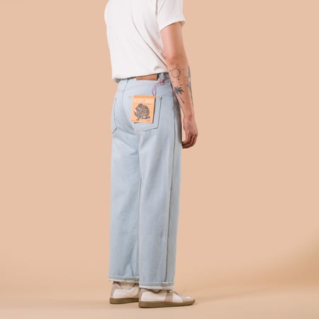 image flâneurs NAKED & FAMOUS / StrongGuy Secret Agent Bleach Blue de dos