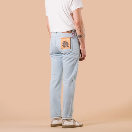 image flâneurs NAKED & FAMOUS / WeirdGuy Secret Agent Bleach Blue de dos