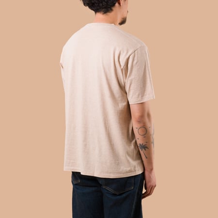 BATONER / Light Meriyasu T-Shirt Heather Beige de dos