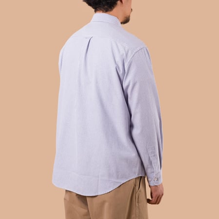 image flâneurs FRIZMWORKS / OG Stripe Oversized Shirt Blue de dos