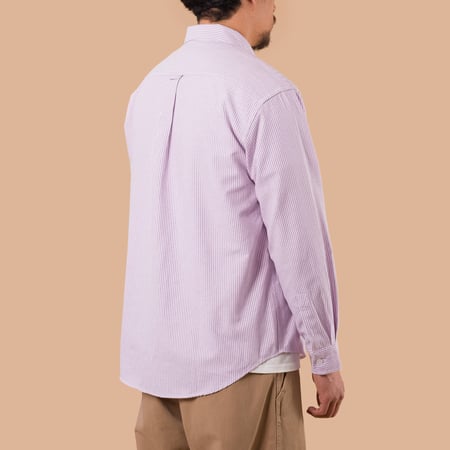 image flâneurs FRIZMWORKS / OG Stripe Oversized Shirt Purple de dos