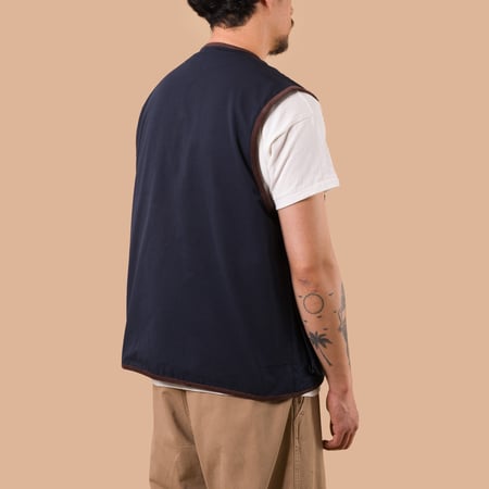 image flâneurs FRIZMWORKS / Heritage Hunting Vest Navy de dos