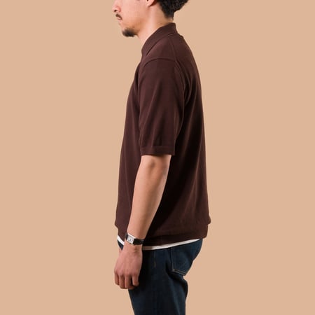 image flâneurs MOONCASTLE / Ice Cotton Poloneck Brown de profil