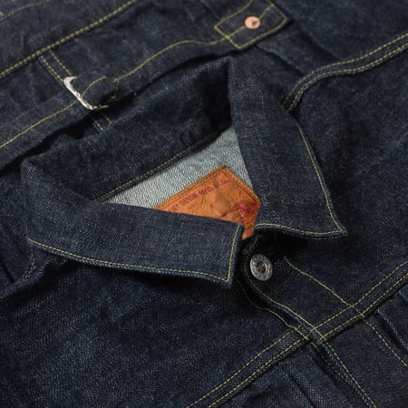 detail col flaneurs FOB FACTORY  F2460 14oz WWII Denim Blouse (2)