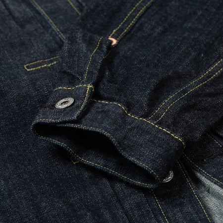 detail manche flaneurs FOB FACTORY  F2460 14oz WWII Denim Blouse (4)