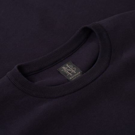 detail flaneurs BATONER  32G Smooth Knit Long Sleeve T-Shirt Navy col