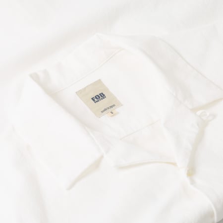 F3514 Open Collar Shirt White