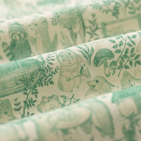 détail flaneurs chemise NAKED & FAMOUS Aloha Shirt Linen animals green (1)