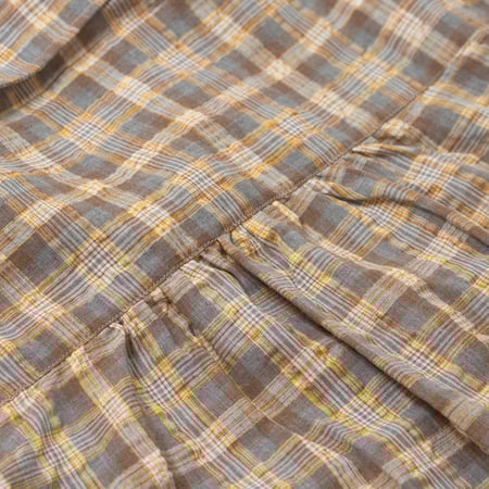 detail dos flaneurs chemise large FRIZMWORKS Uneven Check Shirt Yellow (3)