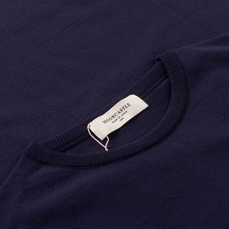 image flâneurs MOONCASTLE / Ice Cotton Relax Crewneck Navy détail col