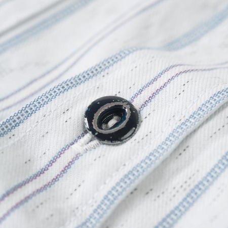 détails flaneurs SUGAR CANE Fiction Romance 6oz Indigo Stripe Work Shirt (5)