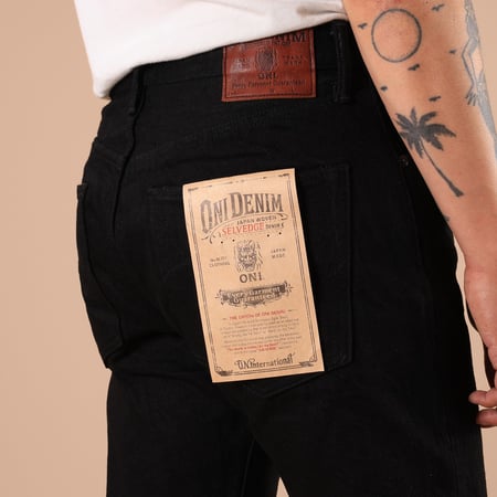 image detail de dos flaneurs ONI DENIM 288ZR-BKBK 20oz Secret Black Denim Regular Straight