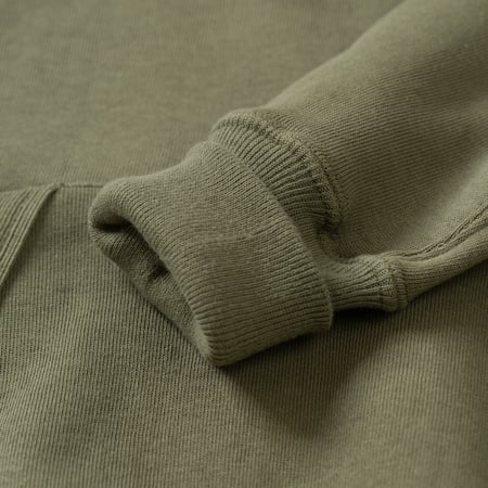 détails flaneurs WAREHOUSE & CO.  Lot. 450 Two Needle Hooded Sweatshirt OD Green (3)