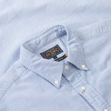 détail flaneurs BEAMS PLUS chemisette B.D. Pullover Short Sleeve Oxford Sax (3)