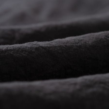 détail flaneurs BEAMS PLUS chemisette Open Collar Linen Charcoal (1)