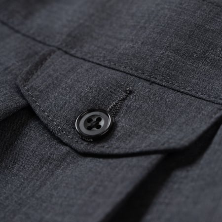 2 Pleats Shorts Wool Tropical Charcoal