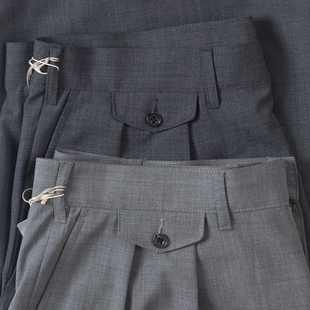 détail BEAMS PLUS  2 Pleats Shorts Wool Tropical  (2)