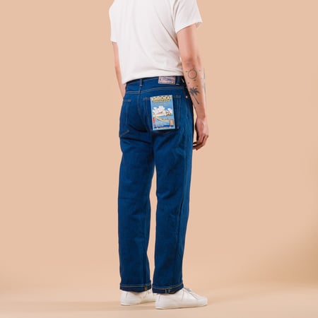 image flâneurs SAMURAI JEANS / S6100XX 15oz-SH Seigaiha Slim Straight Zipper de dos
