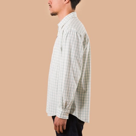 Melange Check Work Shirt Pale Green