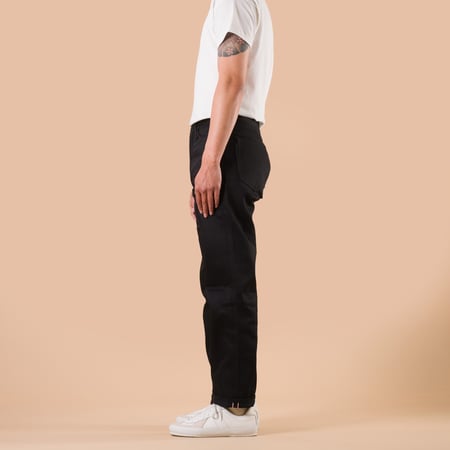 image flâneurs MOMOTARO JEANS / 14.7oz Standard Straight Black de profil