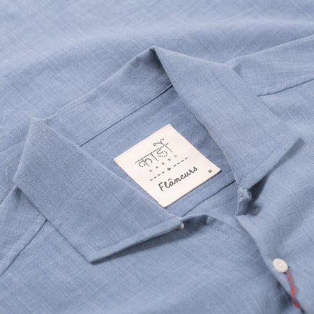 KARDO x FLANEURS / S/S Shirt Khadi Handloom Light Indigo