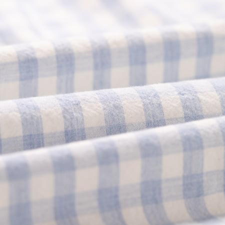 image flâneurs FRIZMWORKS / Melange Check Work Shirt Sky détail matière
