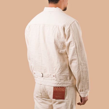 image flâneurs STUDIO D'ARTISAN / SD-4101E 15oz GL3 Selvedge Denim Type I Jacket Ecru dos