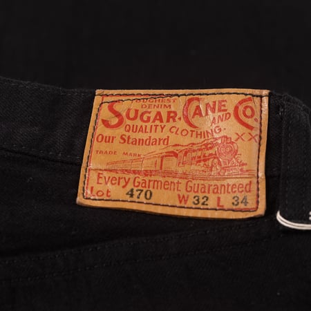 Image Flâneurs SUGAR CANE / 13oz Black Denim Type-III Slim Fit détail patch